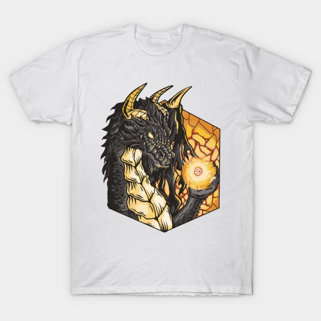 Dragon Roll Dice T-Shirt by LindenDesigns
